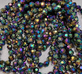 8MM GLASS BEADS - ELECTROPLATED FACETED - VITRAIL