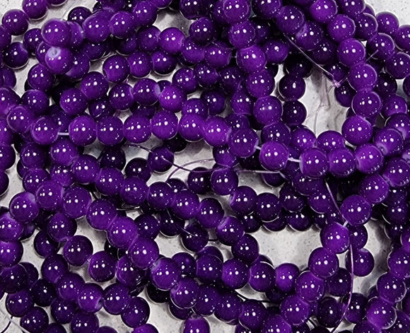 8MM GLASS BEADS - DARK VIOLET