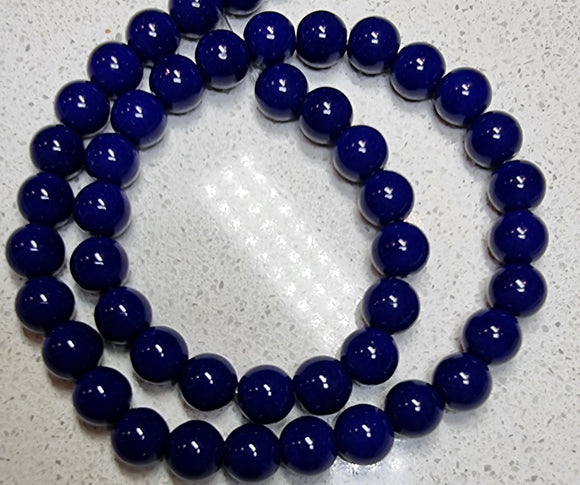 8MM GLASS BEADS - DARK BLUE