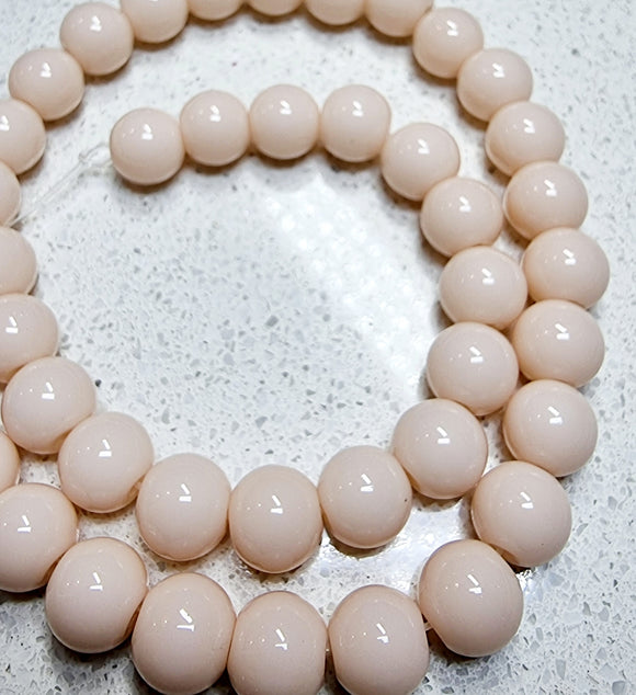 8MM GLASS BEADS - PEACH PUFF