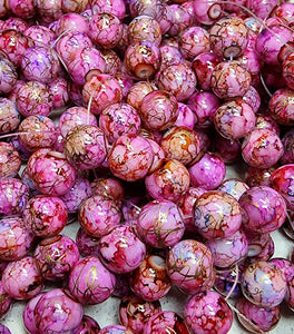 10MM GLASS BEADS - PAINTED AND BAKED - CAMELIA