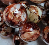10MM GLASS BEADS - PAINTED AND BAKED - COCONUT BROWN