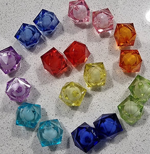 CUBES - 16 X 15MM ACRYLIC FACETED CUBES