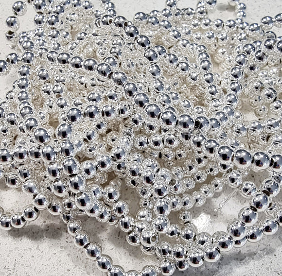 4MM NON-MAGNETIC SYNTHETIC HEMATITE SILVER BEADS