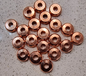 ROSE GOLD METAL - 6MM X 2MM PLAIN SPACER BEADS