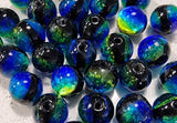 12MM H/MADE LAMPWORK BEADS - ROUND - DODGER BLUE