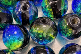 12MM H/MADE LAMPWORK BEADS - ROUND - DODGER BLUE