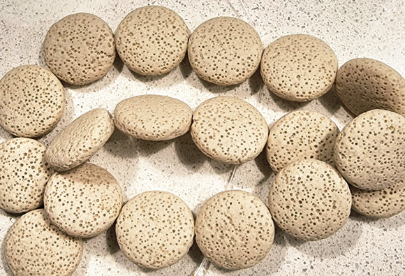 20-21MM LAVA BEADS - BEIGE