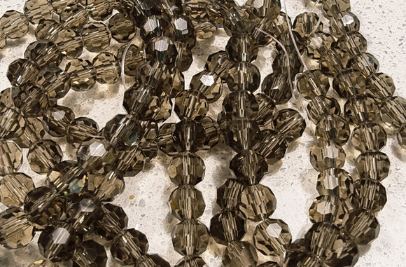 6MM GLASS FACETED BEADS - DARK COCOA