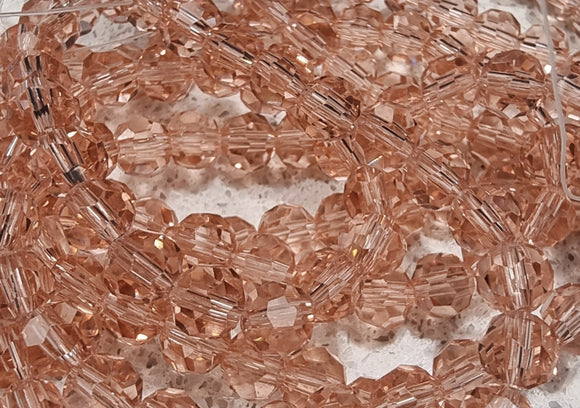 6MM GLASS FACETED BEADS - DARK PINK