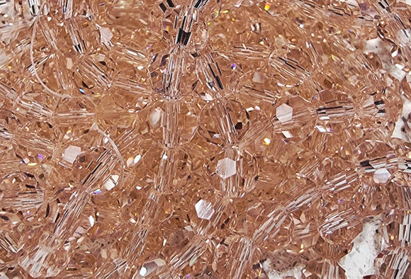 6MM GLASS FACETED BEADS - LIGHT PINK