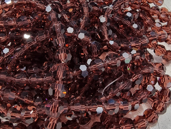 6MM GLASS FACETED BEADS - DARK AMETHYST