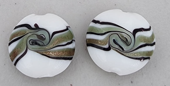 20-21MM H/MADE LAMPWORK GLASS BEADS - WHITE