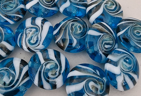 20-21MM H/MADE LAMPWORK GLASS BEADS - COBALT