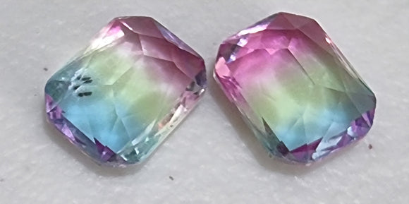 CABOCHON & PENDANTS - 10X8X4.2MM K9 GLASS RHINESTONE - BLUE/PURPLE/FUCHSIA