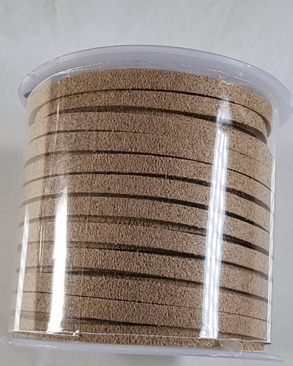 CORD - FAUX SUEDE  - 3 X 1.5MM - DARK CAMEL COLOUR