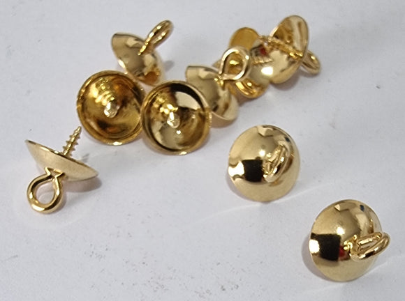 BAIL HANGER - 304 S/STEEL SCREW EYE PIN PEG - 10X8MM - GOLDEN