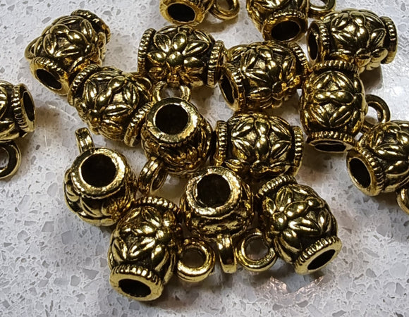 BAIL HANGER - ANTIQUE GOLD - 8X9MM