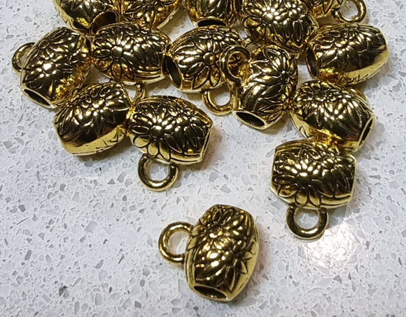 BAIL HANGER - ANTIQUE GOLD - 8X9MM