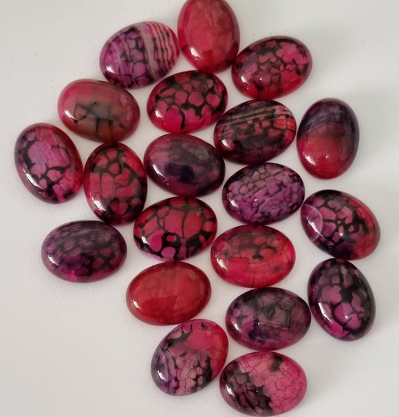 CABOCHONS 20 X 14MM OVAL NATURAL DRAGON VEIN