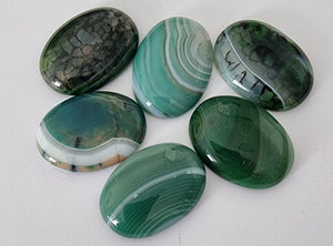 CABOCHONS 32x22x7MM OVAL NATURAL STRIPED AGATE