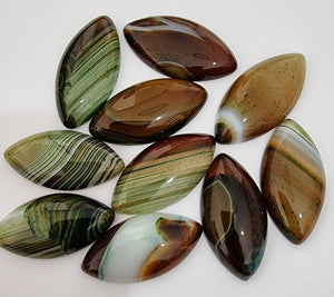 CABOCHONS 40X20X6MM HORSE EYE NATURAL BRAZILIAN AGATE