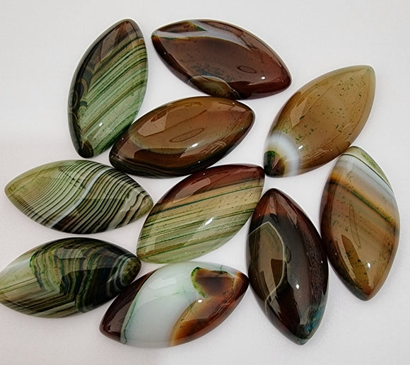 CABOCHONS 40X20X6MM HORSE EYE NATURAL BRAZILIAN AGATE