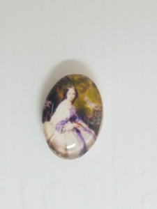 CABOCHON - 18 X 13MM GLASS OVAL - PORTRAIT 10