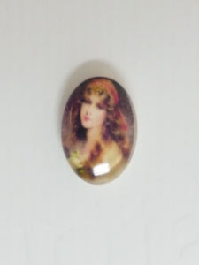 CABOCHON - 18 X 13MM GLASS OVAL - PORTRAIT 11