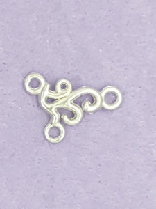 EAR/PENDANT BASE - 22 X 17MM - SILVER FILIGREE