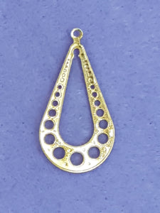 EAR/PENDANT BASE - 33 X 17MM - GOLDEN