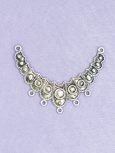 EAR/PENDANT BASE - 64 X 50MM ANT. SILVER