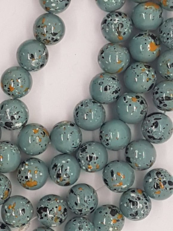 10MM GLASS BEADS - BLUE/GREY MOTTLE
