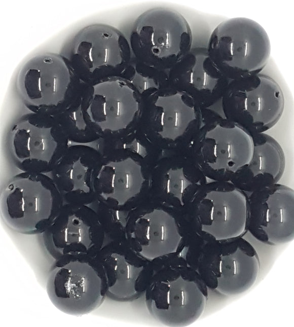 18MM ACRYLIC BEADS - BLACK