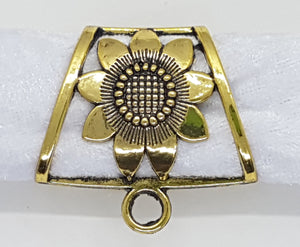 SCARF BAIL - SUNFLOWER MOTIF - ANTIQUE GOLD