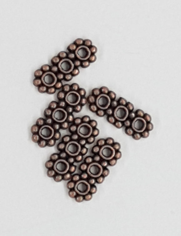 SPACER BARS - 3 HOLE - 10.5 X 4.3MM COPPER COLOUR