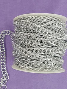 CHAIN - ALUMINIUM CURB 15 X 10MM SILVER COLOUR