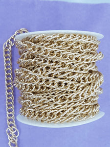 CHAIN - ALUMINIUM CURB 15 X 10MM GOLDEN COLOUR