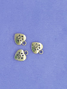 CHARMS - HEARTS - 13 X 10MM ANTIQUE GOLDEN COLOUR