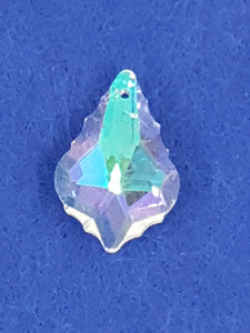 TEARDROPS - 29 x 20MM FACETED GLASS - AB COLOUR PLATED