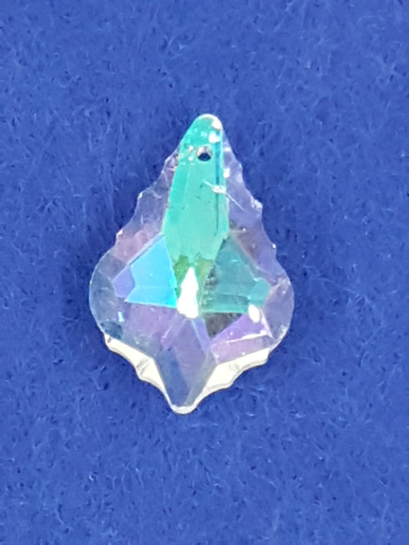 TEARDROPS - 29 x 20MM FACETED GLASS - AB COLOUR PLATED