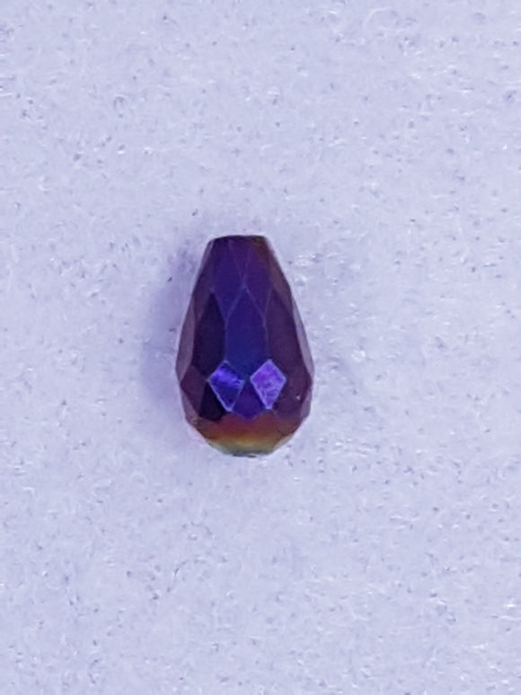 TEARDROPS - 16 X 10MM FACETED GLASS - ELECTROPLATED CRIMSON/BRONZE HUES