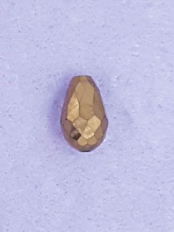 TEARDROPS - 16 X 10MM FACETED GLASS - ELECTROPLATED BROWN