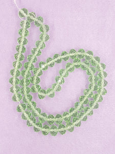 12MM ABACUS GLASS BEADS- PER STRAND - LIGHT GREEN
