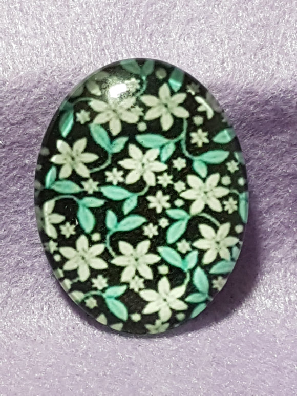 CABOCHON - 45 X 35MM GLASS OVAL - MIXED PATTERNS