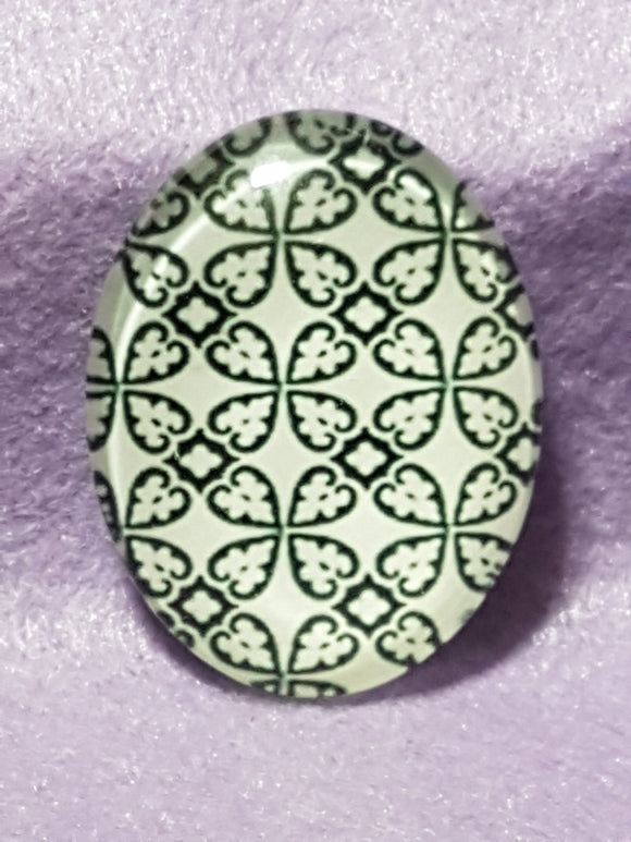 CABOCHON - 45 X 35MM GLASS OVAL - MIXED PATTERNS