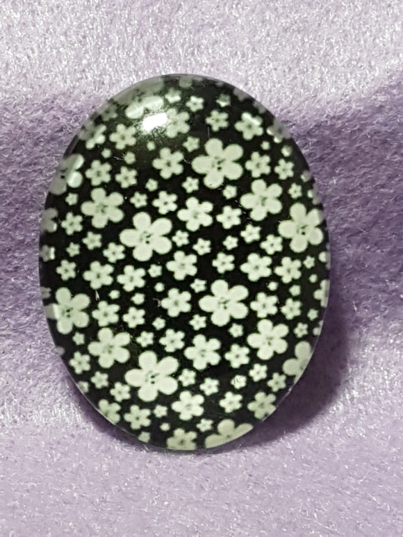 CABOCHON - 45 X 35MM GLASS OVAL - MIXED PATTERNS