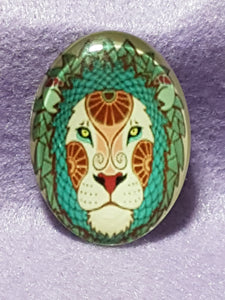 CABOCHON - 40 X 30MM GLASS OVAL - ZODIAC SIGNS