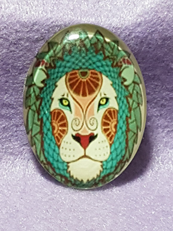 CABOCHON - 40 X 30MM GLASS OVAL - ZODIAC SIGNS