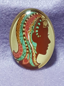 CABOCHON - 40 X 30MM GLASS OVAL - ZODIAC SIGNS